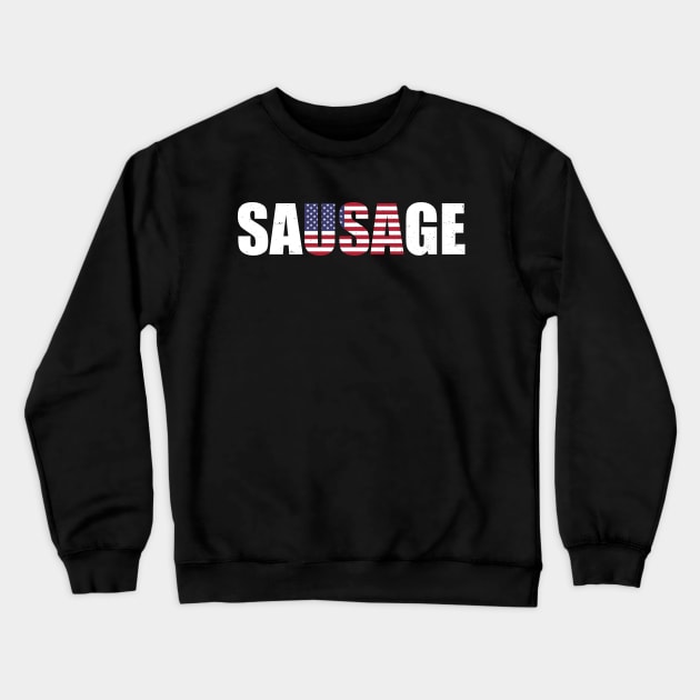 USA American Sausage Funny Crewneck Sweatshirt by Sleazoid